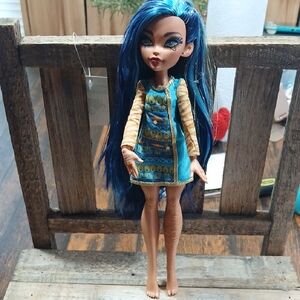 Fashion Doll with Blue Hair and Dress